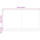 vidaXL Napellenző ponyva Krémszínű 380 x 195 cm Poliészter