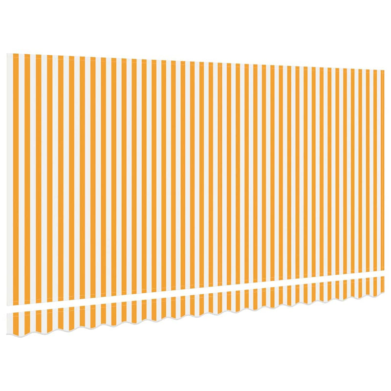 vidaXL Napellenző ponyva Sárga és fehér 400 x 200 cm Vászon