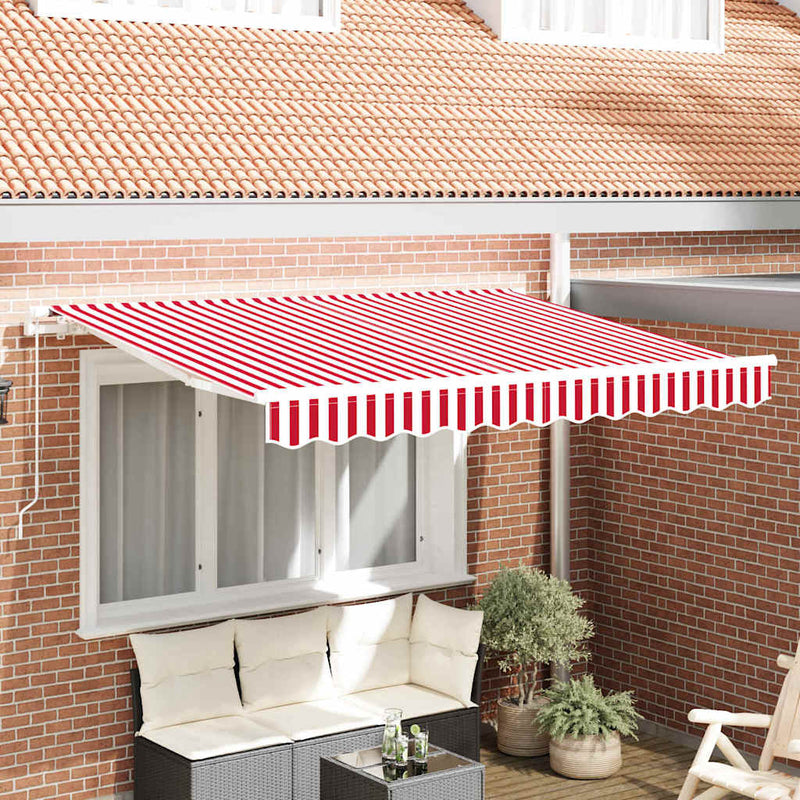 vidaXL Napellenző ponyva Piros és fehér 350 x 200 cm Vászon
