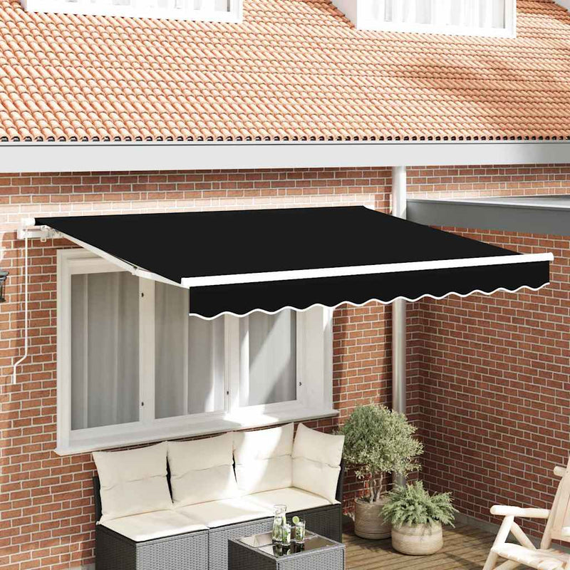 vidaXL Napellenző ponyva Fekete 350 x 200 cm Vászon