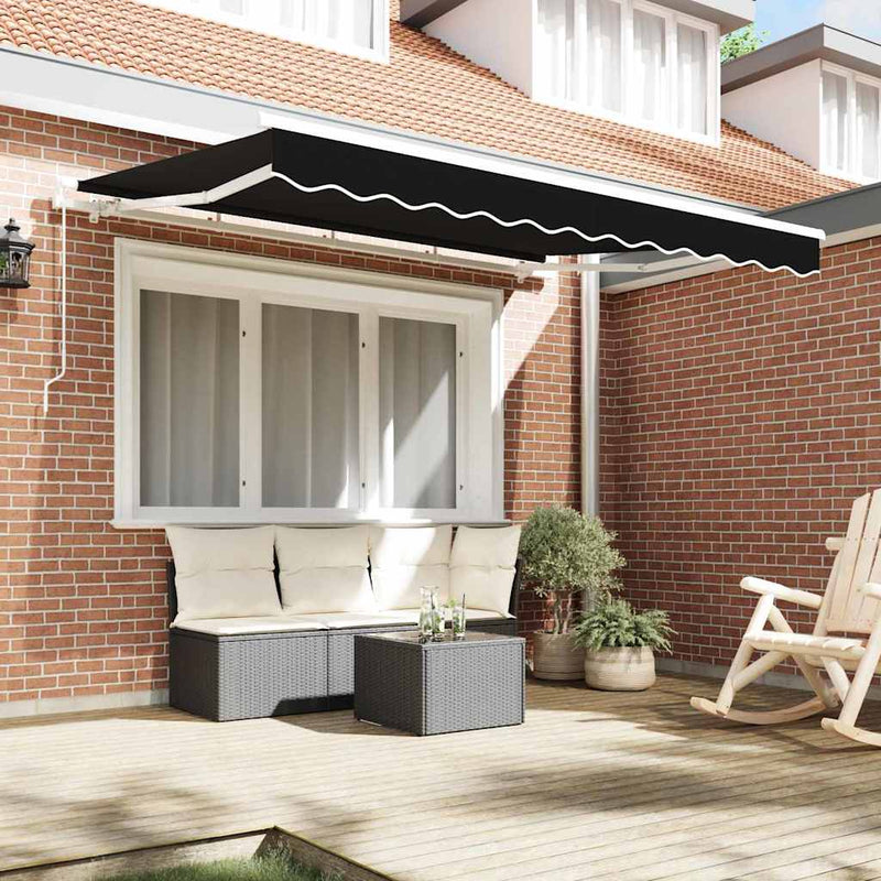 vidaXL Napellenző ponyva Fekete 350 x 200 cm Vászon