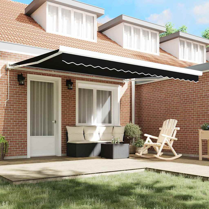 vidaXL Napellenző ponyva Fekete 400 × 300 cm Vászon