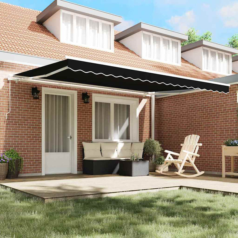 vidaXL Napellenző ponyva Fekete 450 × 350 cm Vászon