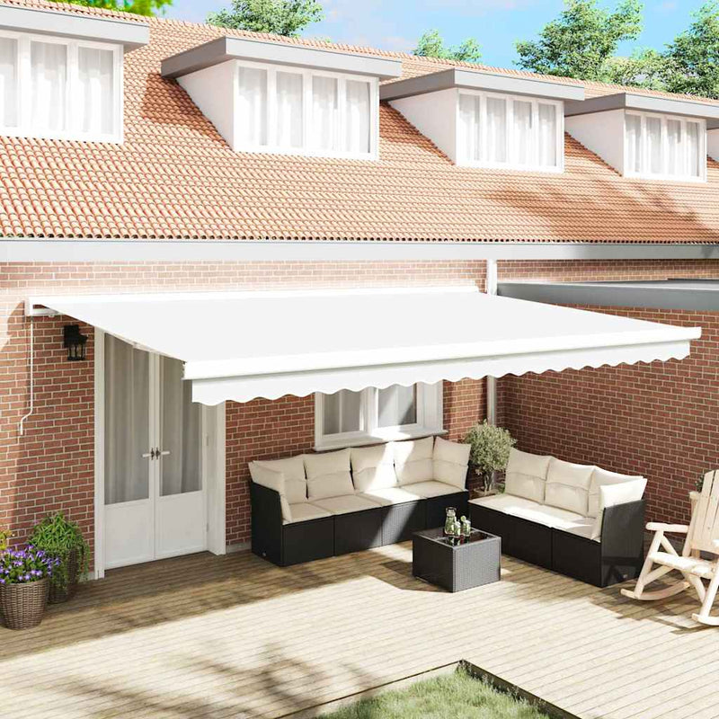 vidaXL Napellenző ponyva Fehér 500 × 300 cm Vászon