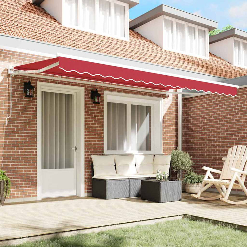 vidaXL Napellenző ponyva Piros 400 x 200 cm Vászon