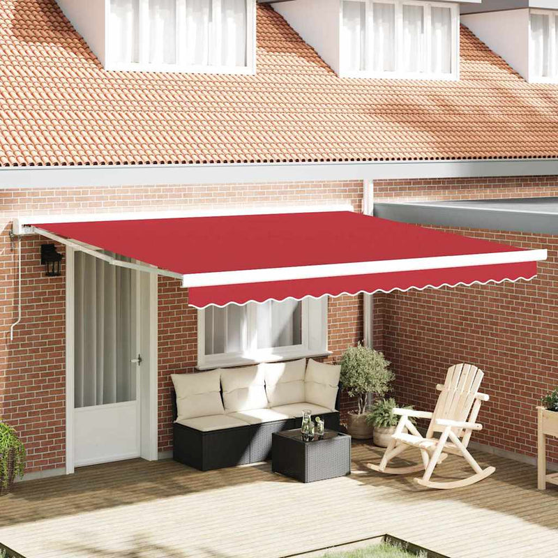 vidaXL Napellenző ponyva Piros 400 × 350 cm Vászon