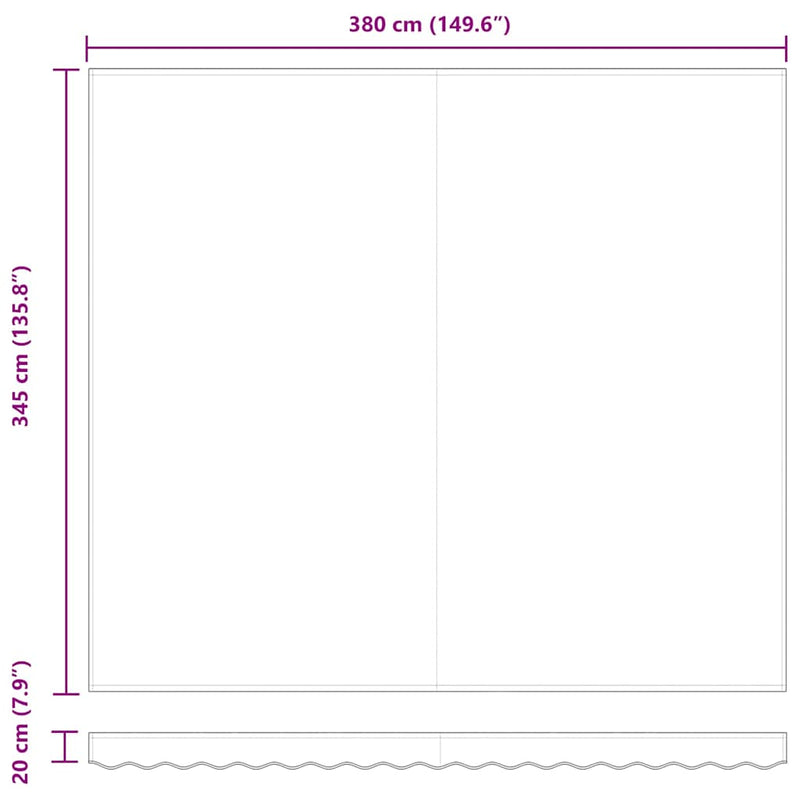 vidaXL Napellenző ponyva Piros 400 × 350 cm Vászon