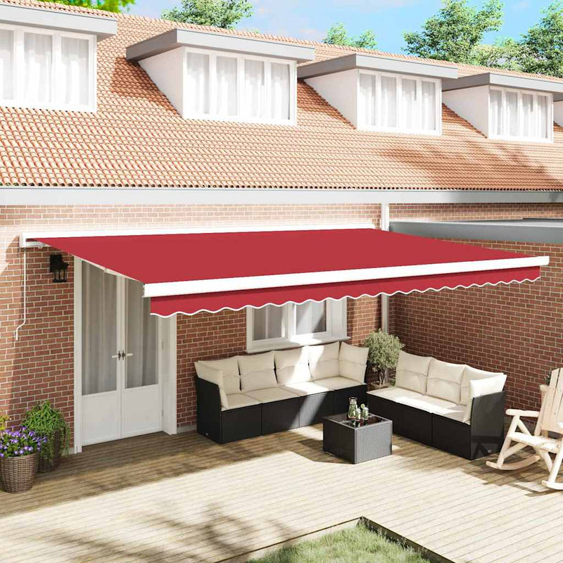 vidaXL Napellenző ponyva Piros 500 × 350 cm Vászon