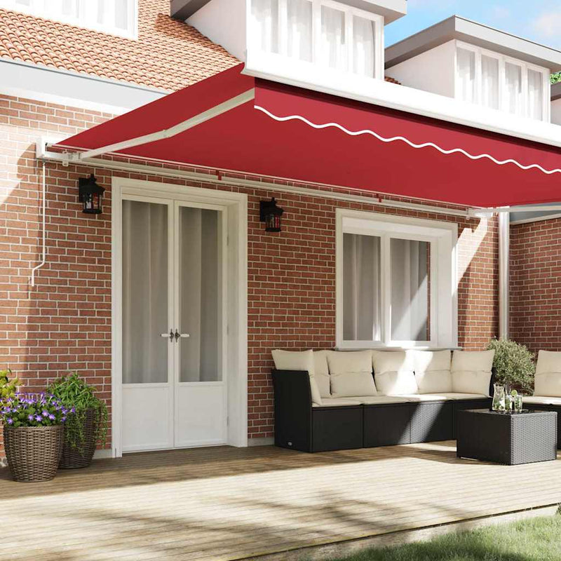 vidaXL Napellenző ponyva Piros 500 × 350 cm Vászon