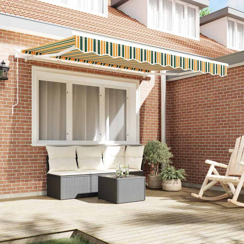 vidaXL Napellenző ponyva Zöld és sárga 300 x 250 cm Vászon