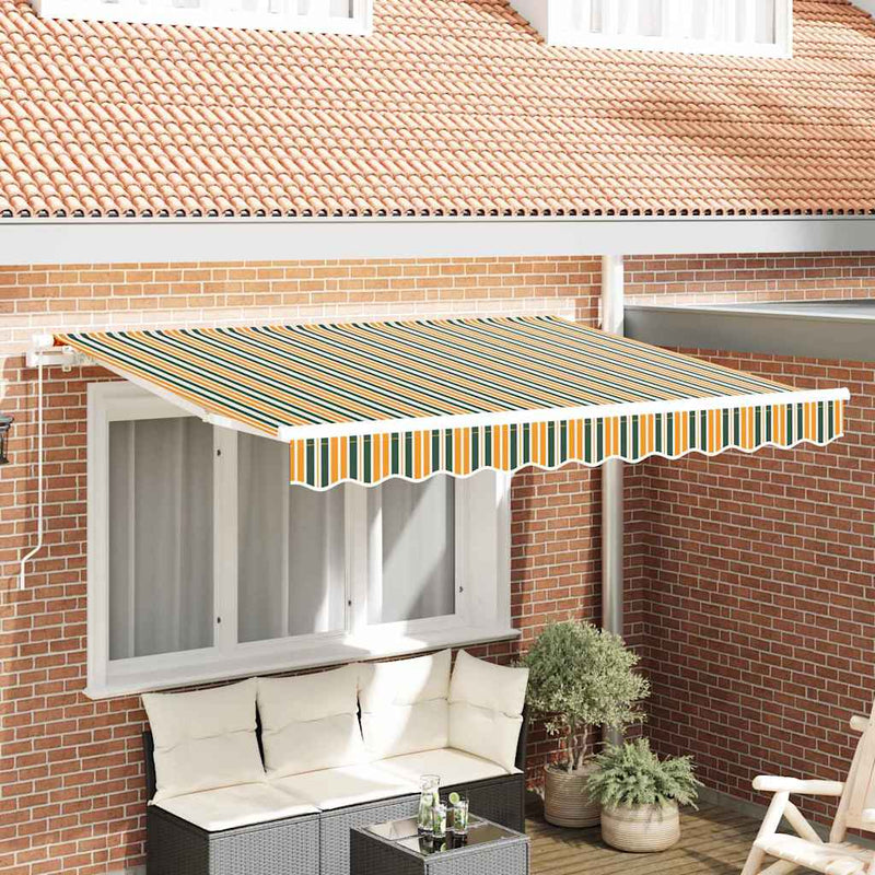 vidaXL Napellenző ponyva Zöld és sárga 350 x 250 cm Vászon