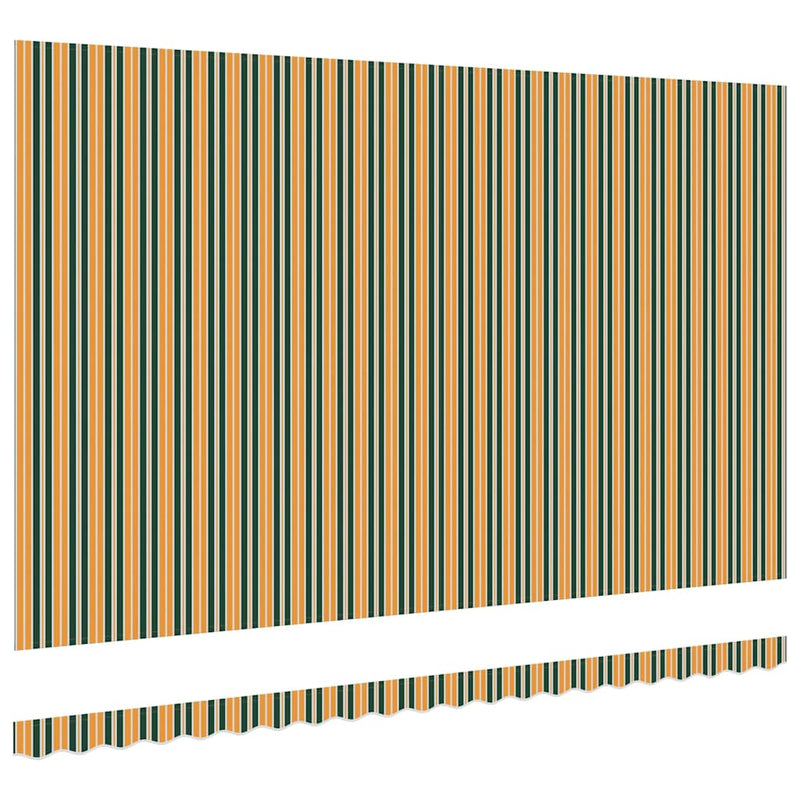 vidaXL Napellenző ponyva Zöld és sárga 500 × 350 cm Vászon