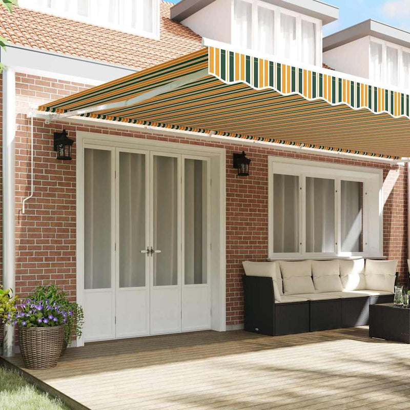 vidaXL Napellenző ponyva Zöld és sárga 600 × 300 cm Vászon