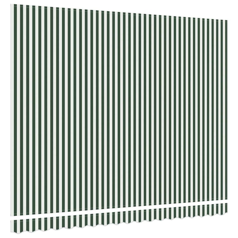 vidaXL Napellenző ponyva Zöld és fehér 400 × 300 cm Vászon