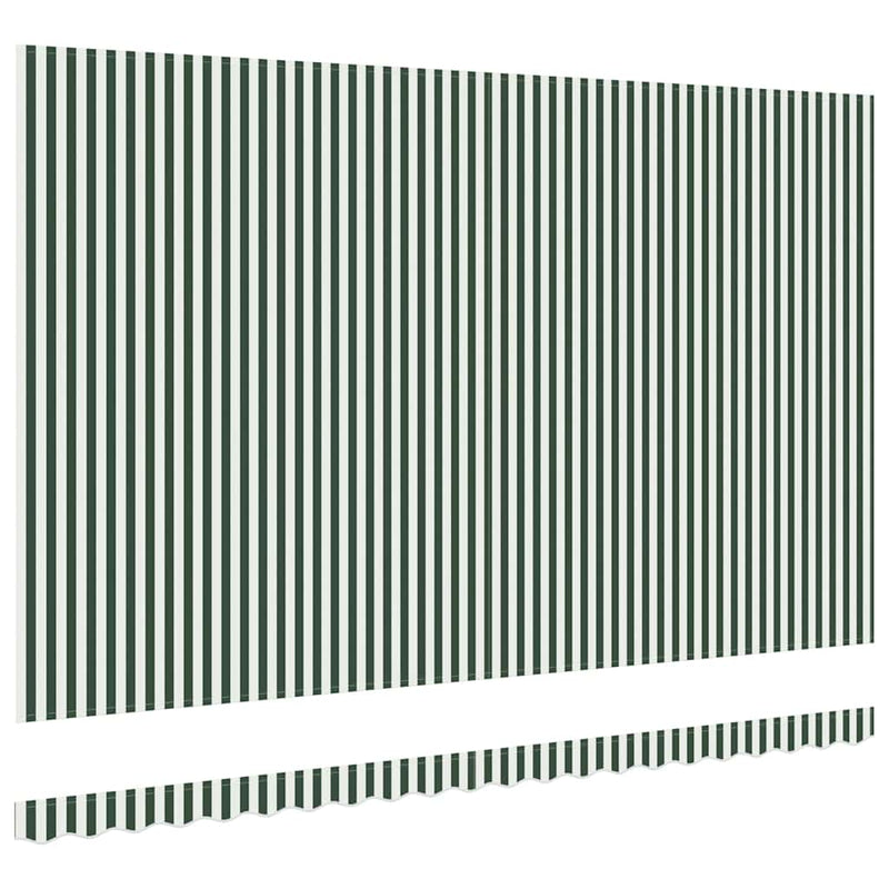vidaXL Napellenző ponyva Zöld és fehér 500 × 300 cm Vászon