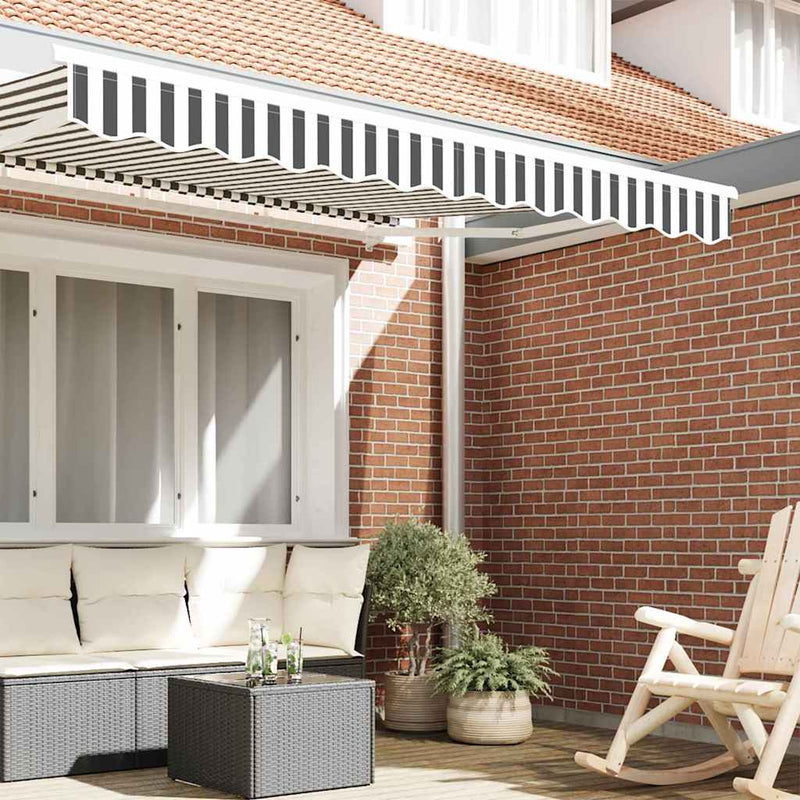 vidaXL Pavilon Díszítő Szegély Antracit szürke és fehér 2.3 x 0.2 m