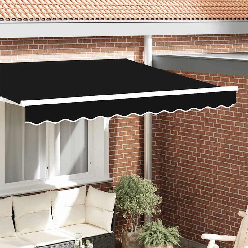 vidaXL Pavilon Díszítő Szegély Fekete 2.8 x 0.2 m Vászon