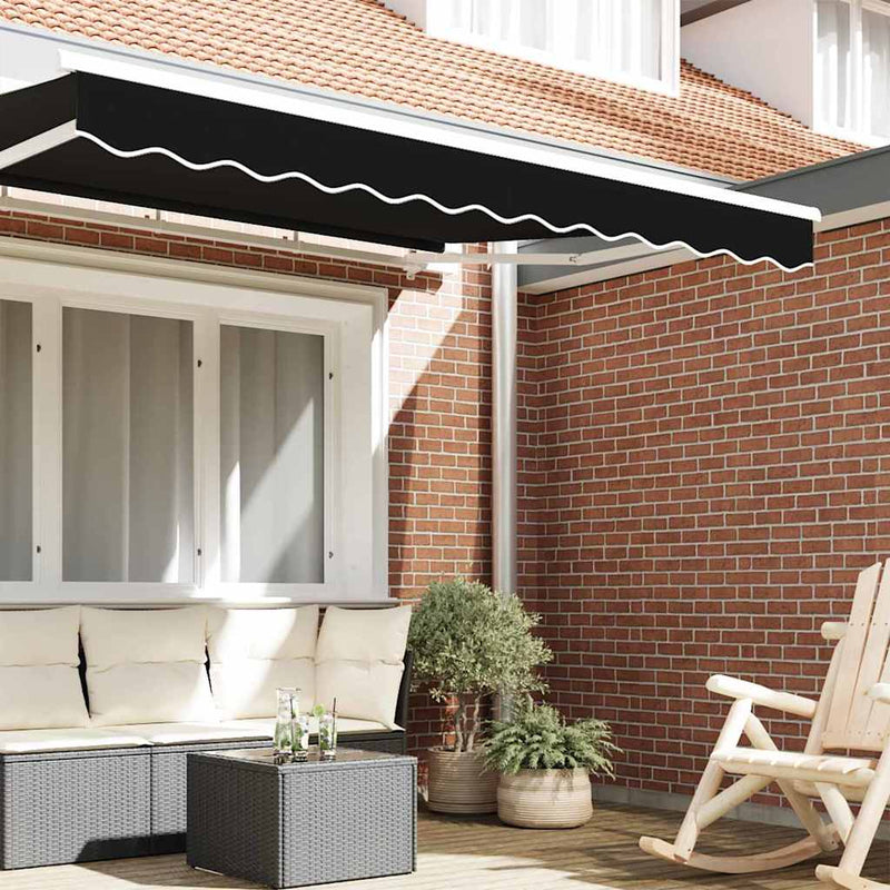 vidaXL Pavilon Díszítő Szegély Fekete 2.8 x 0.2 m Vászon