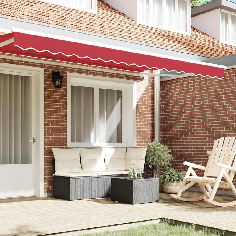 vidaXL Pavilon Díszítő Szegély Piros 3.8 x 0.2 m Vászon