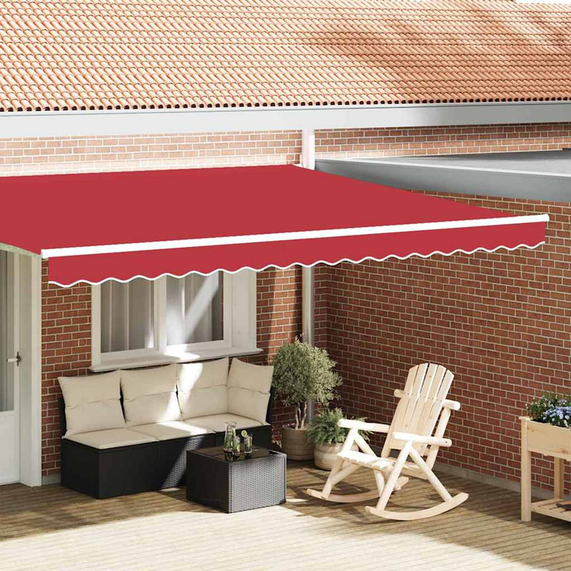 vidaXL Pavilon Díszítő Szegély Piros 4.3 x 0.2 m Vászon
