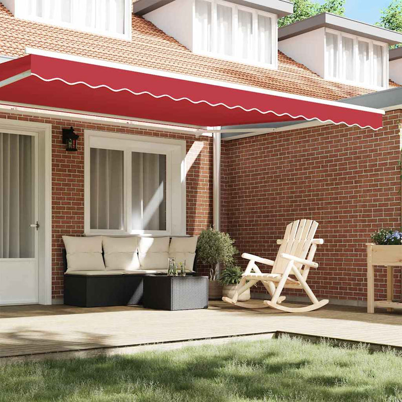 vidaXL Pavilon Díszítő Szegély Piros 4.3 x 0.2 m Vászon