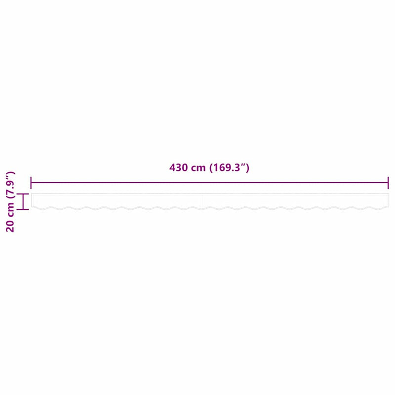 vidaXL Pavilon Díszítő Szegély Piros 4.3 x 0.2 m Vászon