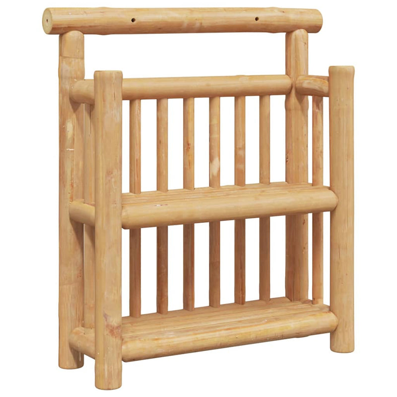 vidaXL Falpolc polcokkal tárolóval Barna 40 x 13 x 44 cm bambusz