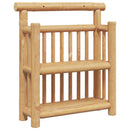 vidaXL Falpolc polcokkal tárolóval Természetes 40 x 13 x 44 cm bambusz
