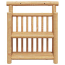 vidaXL Falpolc polcokkal tárolóval Természetes 40 x 13 x 44 cm bambusz
