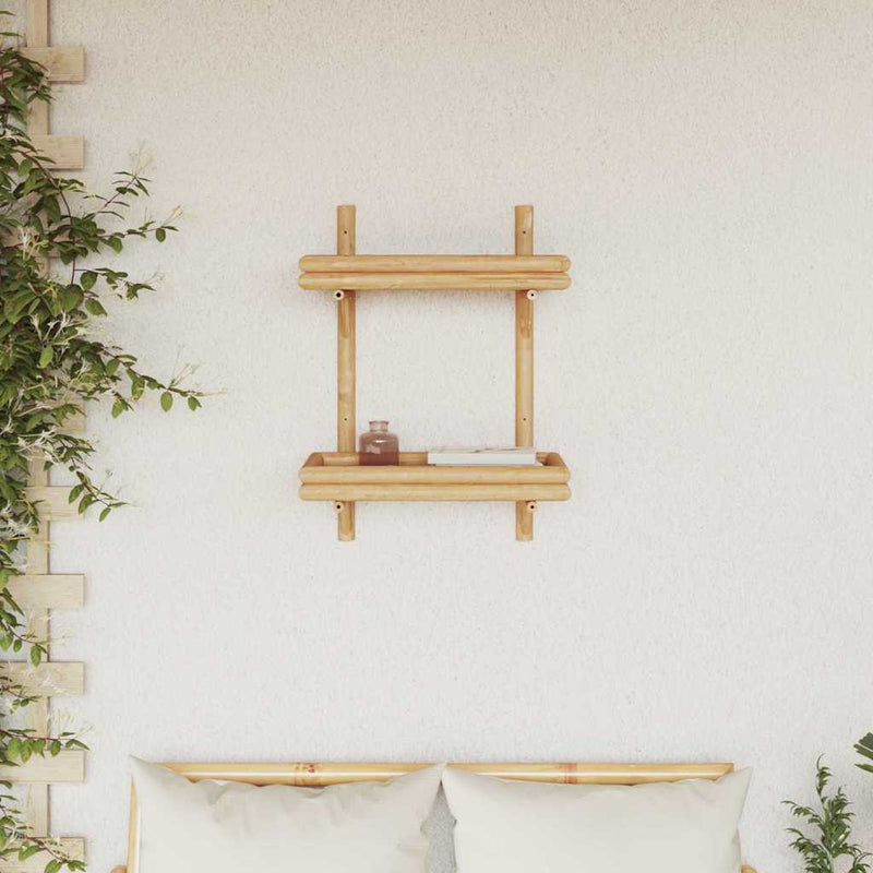 vidaXL Falifiók polcokkal tárolóval Barna 45 x 26 x 60 cm bambusz