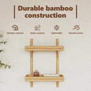 vidaXL Falpolc polcokkal tárolóval Barna 39 x 26 x 60 cm bambusz