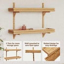 vidaXL Falpolc polcokkal tárolóval Barna 75 x 26 x 60 cm bambusz