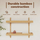 vidaXL Falpolc polcokkal tárolóval Barna 75 x 26 x 60 cm bambusz