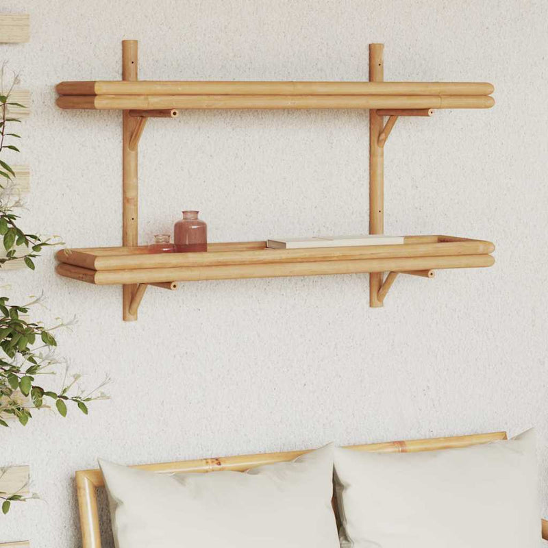 vidaXL Falifiók polcokkal tárolóval Barna 100 x 26 x 60 cm bambusz