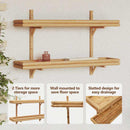 vidaXL Falpolc polcokkal tárolóval Barna 100 x 26 x 60 cm bambusz