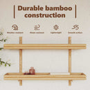 vidaXL Falpolc polcokkal tárolóval Barna 100 x 26 x 60 cm bambusz
