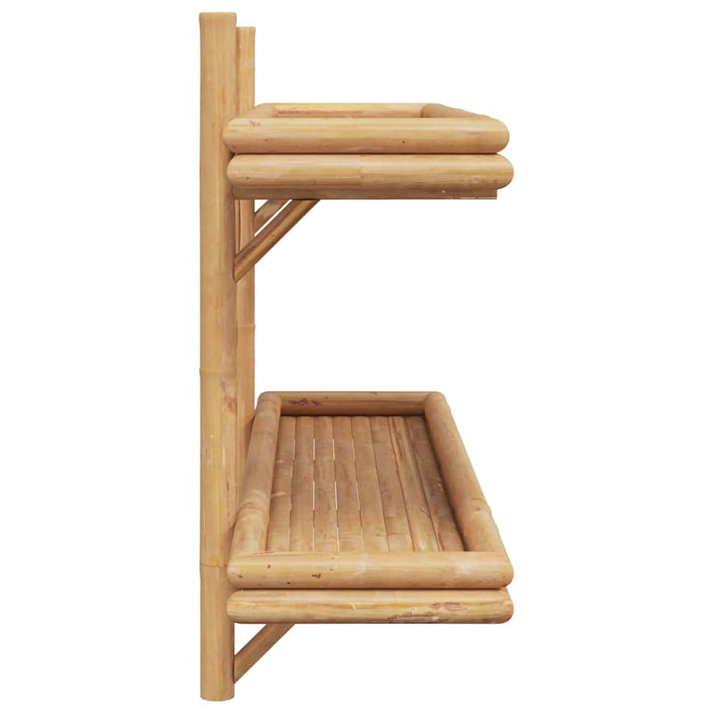 vidaXL Falifiók polcokkal tárolóval Barna 100 x 26 x 60 cm bambusz