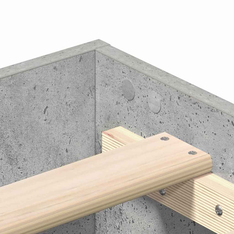 vidaXL Ágykeret Beton szürke 90 x 200 cm Faanyag