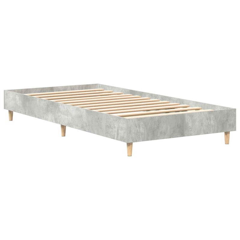vidaXL Ágykeret Beton szürke 90 x 200 cm Faanyag