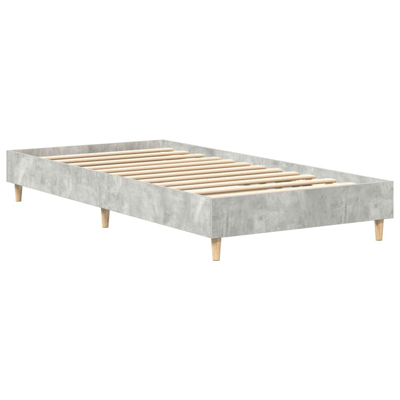 vidaXL Ágykeret Beton szürke 90 x 200 cm Faanyag