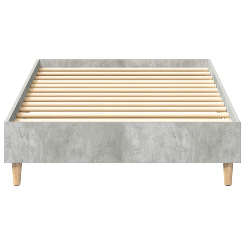 vidaXL Ágykeret Beton szürke 90 x 200 cm Faanyag