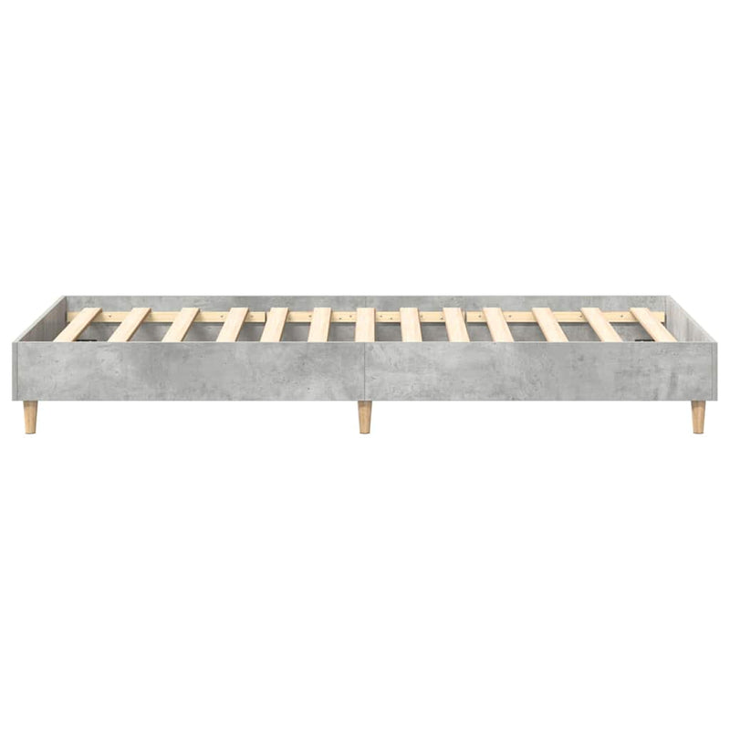 vidaXL Ágykeret Beton szürke 90 x 200 cm Faanyag