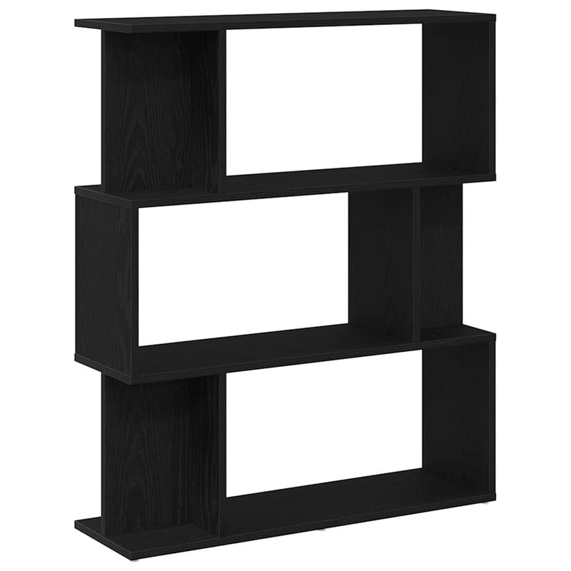 vidaXL fekete tölgy szerelt fa könyvespolc 80x24x96 cm