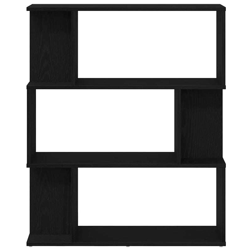 vidaXL fekete tölgy szerelt fa könyvespolc 80x24x96 cm