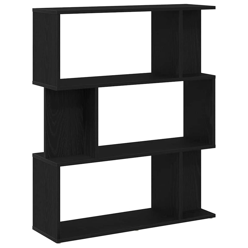 vidaXL fekete tölgy szerelt fa könyvespolc 80x24x96 cm
