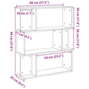 vidaXL fekete tölgy szerelt fa könyvespolc 80x24x96 cm
