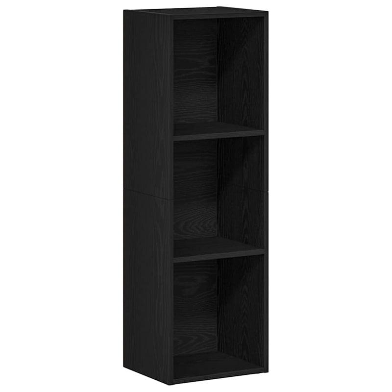 vidaXL fekete tölgy szerelt fa könyvespolc 36x30x114 cm