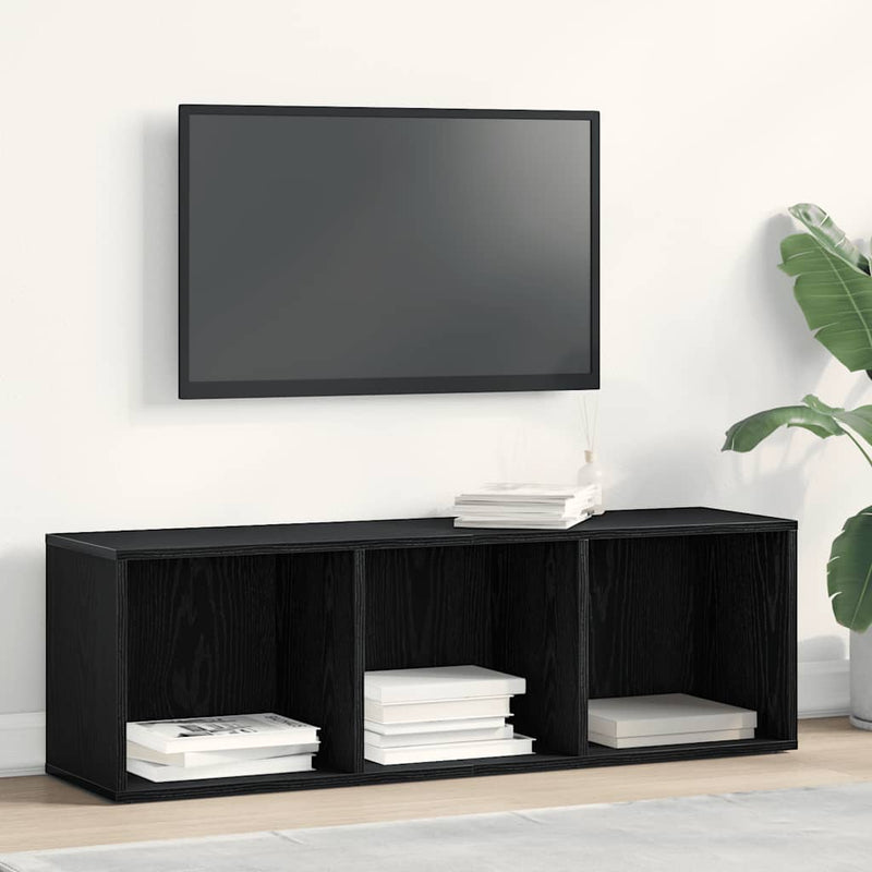 vidaXL fekete tölgy szerelt fa könyvespolc 36x30x114 cm