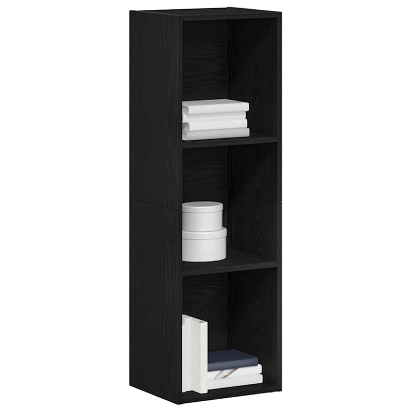 vidaXL fekete tölgy szerelt fa könyvespolc 36x30x114 cm