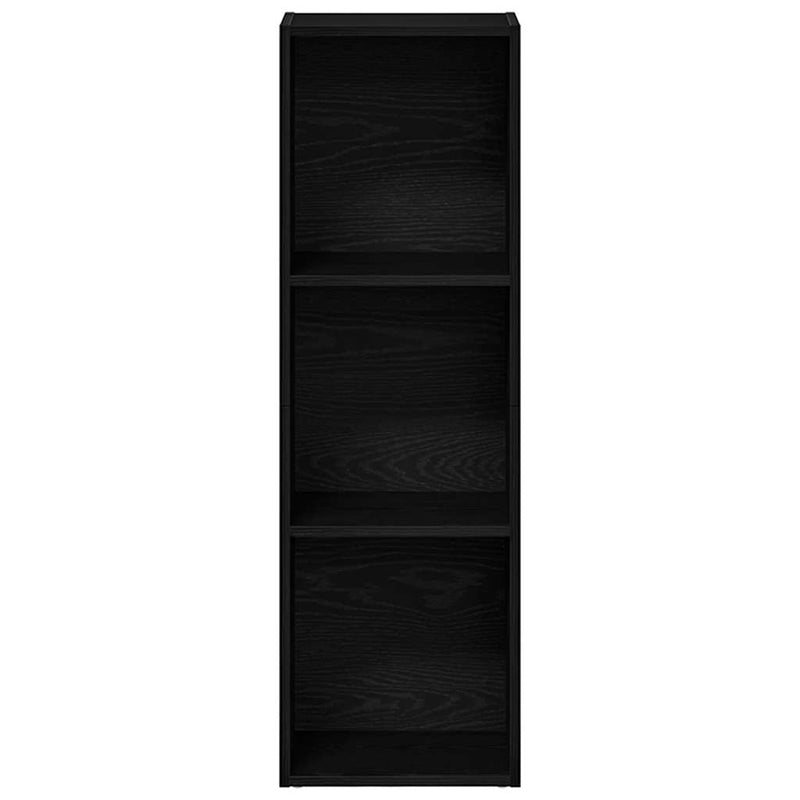 vidaXL fekete tölgy szerelt fa könyvespolc 36x30x114 cm
